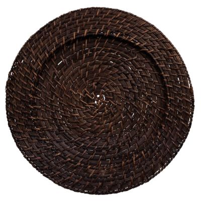 Image of 13" Round Brown Rattan Charger